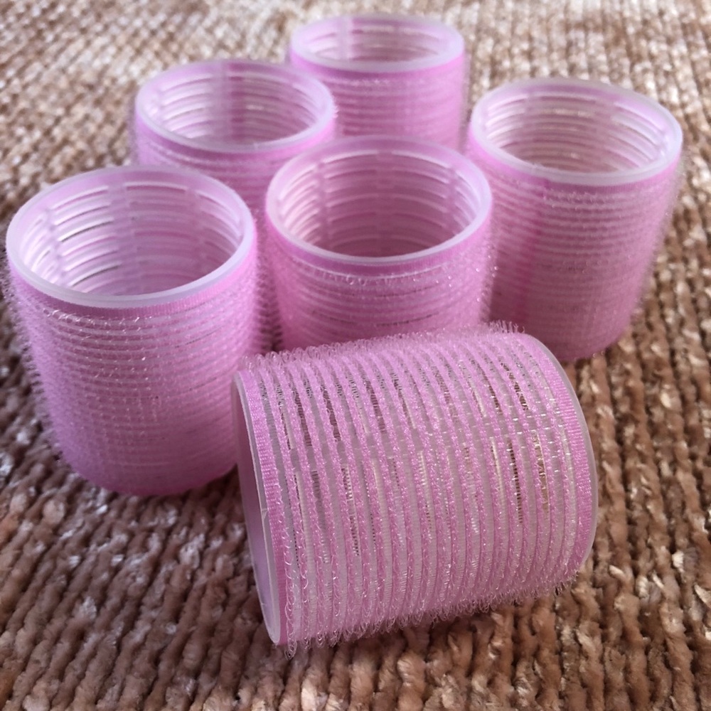 Pink Brush Hair Rollers